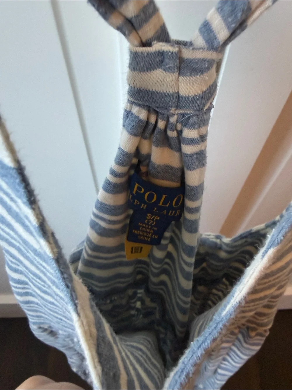 Polo by Ralph Lauren Blue and White Striped Girls' Sundress